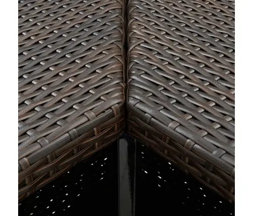 4-Osaline Aiabaari Komplekt Patjadega, Polürotang, Pruun