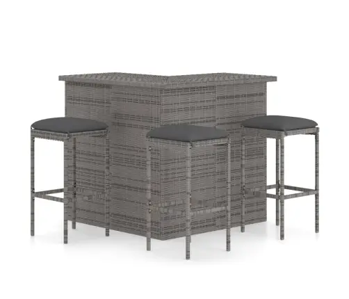 4-Osaline Aia Baarikomplekt Patjadega, Polürotang, Hall