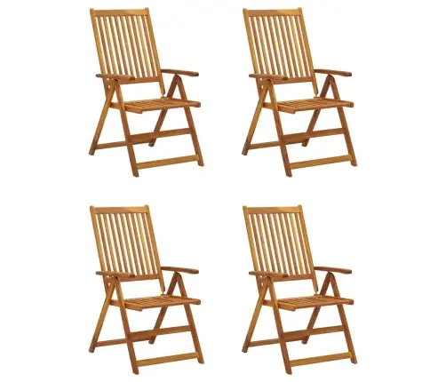 Atgāžami Dārza Krēsli Ar Matračiem, 4 Gab., Akācijas Masīvkoks Vidaxl