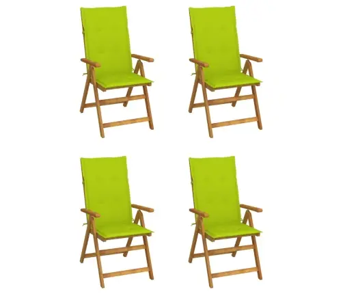 Atgāžami Dārza Krēsli Ar Matračiem, 4 Gab., Akācijas Masīvkoks Vidaxl