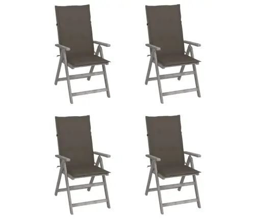 Atgāžami Dārza Krēsli Ar Matračiem, 4 Gab., Akācijas Masīvkoks Vidaxl