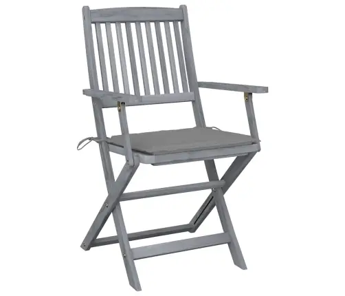 Saliekami Āra Krēsli Ar Matračiem, 6 Gab., Akācijas Masīvkoks Vidaxl