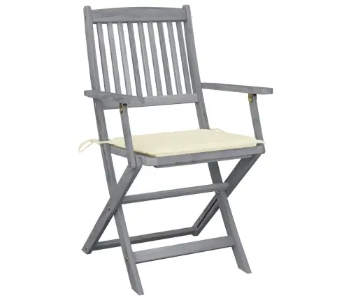 Saliekami Āra Krēsli Ar Matračiem, 6 Gab., Akācijas Masīvkoks Vidaxl