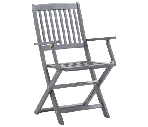 Saliekami Āra Krēsli Ar Matračiem, 6 Gab., Akācijas Masīvkoks Vidaxl