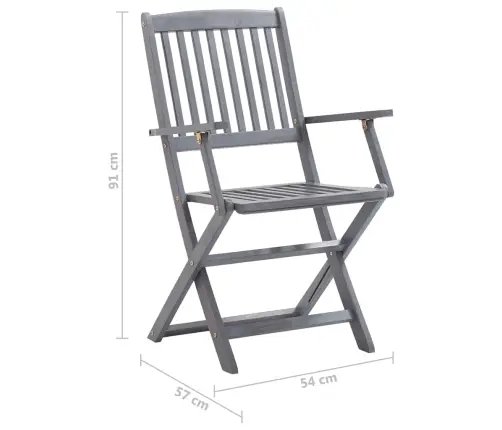 Saliekami Āra Krēsli Ar Matračiem, 6 Gab., Akācijas Masīvkoks Vidaxl