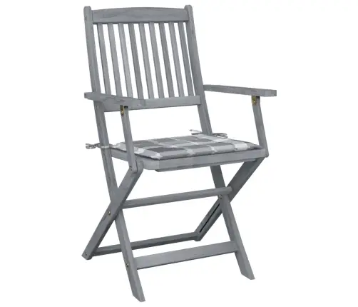 Saliekami Āra Krēsli Ar Matračiem, 6 Gab., Akācijas Masīvkoks Vidaxl