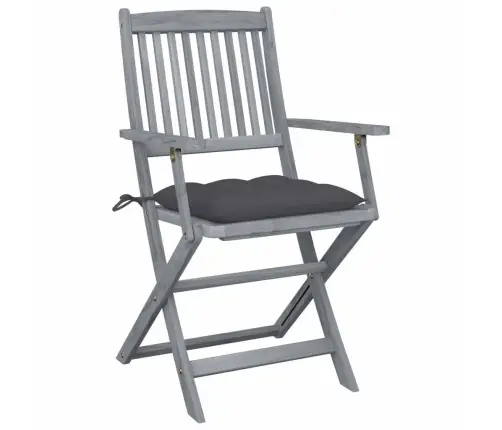 Saliekami Āra Krēsli Ar Matračiem, 6 Gab., Akācijas Masīvkoks Vidaxl