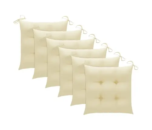 Saliekami Āra Krēsli Ar Matračiem, 6 Gab., Akācijas Masīvkoks Vidaxl