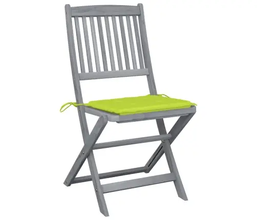 Saliekami Āra Krēsli Ar Matračiem, 6 Gab., Akācijas Masīvkoks Vidaxl