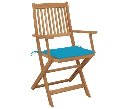 Saliekami Dārza Krēsli Ar Matračiem, 6 Gb., Akācijas Masīvkoks Vidaxl