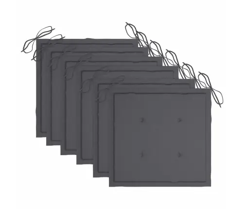 Saliekami Dārza Krēsli Ar Matračiem, 6 Gab., Akācijas Masīvkoks Vidaxl