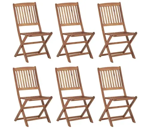 Kokkupandavad Aiatoolid, 6 Tk, Patjadega, Akaatsiapuit