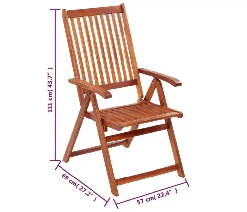 Saliekami Dārza Krēsli, 6 Gab., Akācijas Masīvkoks Vidaxl