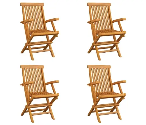 Saliekami Dārza Krēsli, 4 Gab., Masīvs Tīkkoks Vidaxl