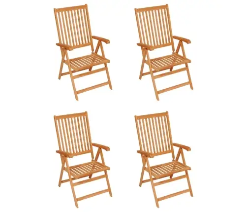 Dārza Krēsli, Zili Matrači, 4 Gab., Masīvs Tīkkoks Vidaxl