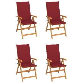 Aiatoolid, 4 Tk, Veinipunaste Istmepatjadega, Toekas Tiikpuu