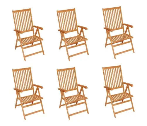 Dārza Krēsli, Bēši Matrači, 6 Gab., Masīvs Tīkkoks Vidaxl