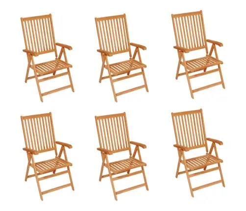 Dārza Krēsli, Sarkani Matrači, 6 Gab., Masīvs Tīkkoks Vidaxl