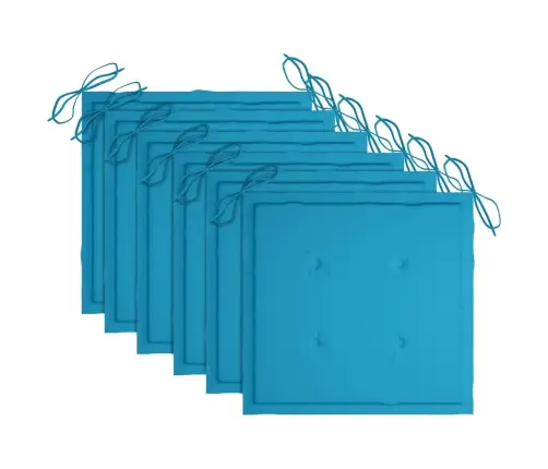 Sodo Kėdės Su Pagalvėlėmis, 6Vnt., Tikmedžio Medienos Masyvas Sodo Kėdės Su Pagalvėlėmis, 6Vnt., Tikmedžio Medienos Masyvas