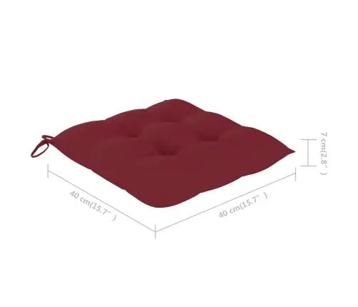 Dārza Krēsli, Vīnsarkani Matrači, 6 Gab., Masīvs Tīkkoks Vidaxl