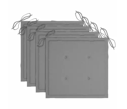 Sodo Kėdės Su Pagalvėlėmis, 4Vnt., Tikmedžio Medienos Masyvas