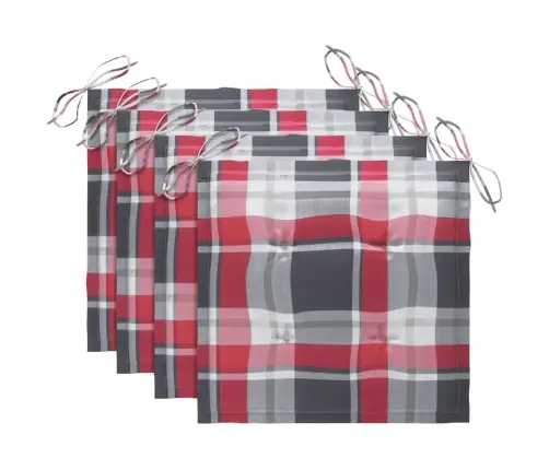 Dārza Krēsli, Matrači Ar Četrstūriem, 4 Gab., Masīvs Tīkkoks Vidaxl