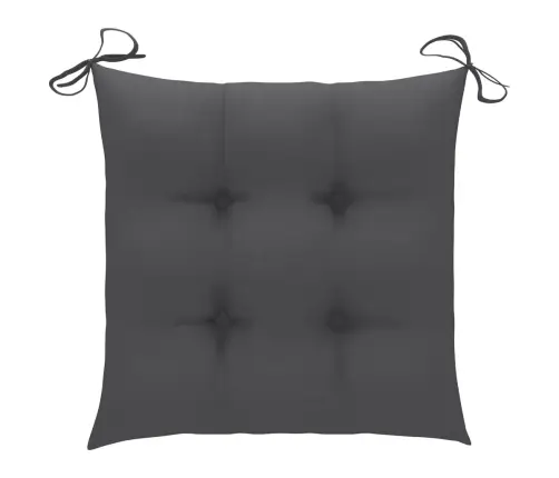 Sodo Kėdės Su Antracito Pagalvėlėmis, 4Vnt., Tikmedžio Masyvas