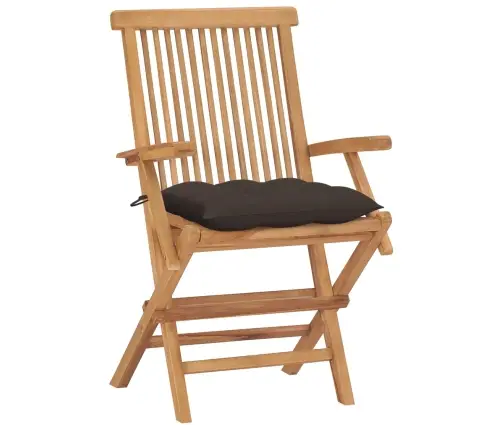 Dārza Krēsli, Pelēkbrūni Matrači, 4 Gab., Masīvs Tīkkoks Vidaxl