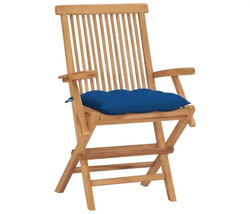 Dārza Krēsli, Zili Matrači, 4 Gab., Masīvs Tīkkoks Vidaxl