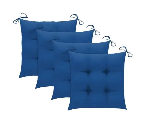 Dārza Krēsli, Zili Matrači, 4 Gab., Masīvs Tīkkoks Vidaxl