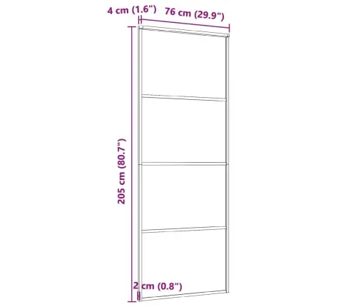 Bīdāmās Durvis, Alumīnijs Un Esg Stikls, 76X205 Cm, Melnas Vidaxl