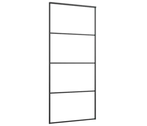 Liuguks, Alumiinium Ja Esg-Klaas, 90 X 205 cm Must