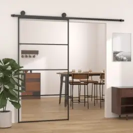Liuguks, Alumiinium Ja Esg-Klaas, 102,5 X 205 cm Must