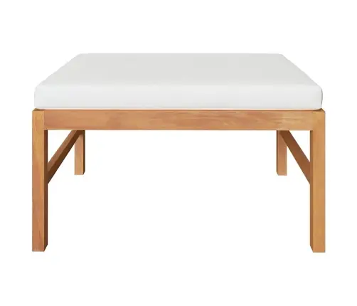 Kāju Balsts Ar Krēmkrāsas Matraci, Masīvs Tīkkoks Vidaxl