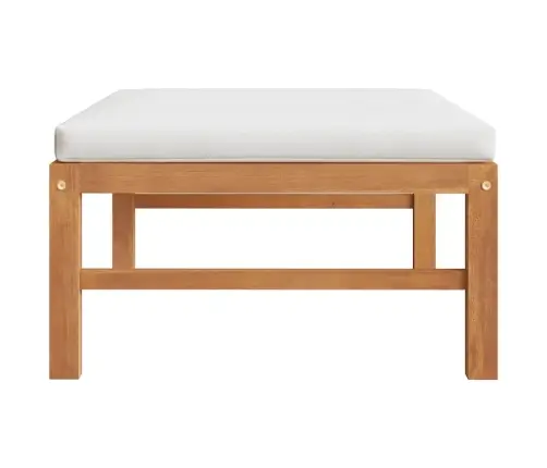 Kāju Balsts Ar Krēmkrāsas Matraci, Masīvs Tīkkoks Vidaxl