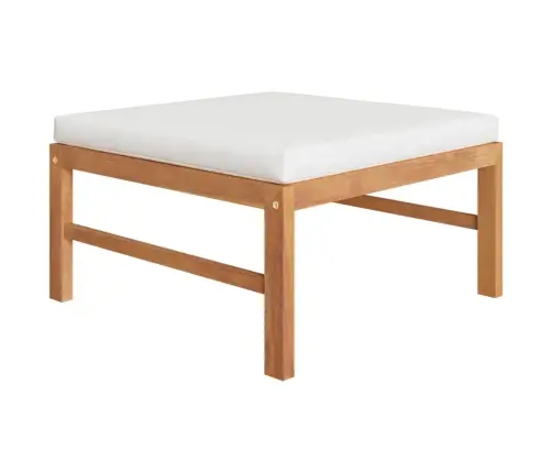 3-Osaline Aiamööblikomplekt Kreemjate Patjadega, Tiikpuit