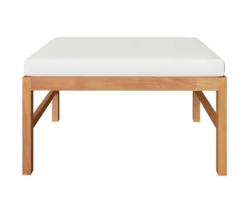 3-Osaline Aiamööblikomplekt Kreemjate Patjadega, Tiikpuit