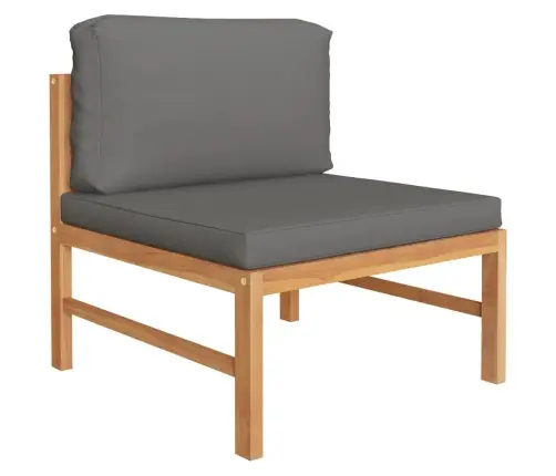 2-Daļīgs Dārza Mēbeļu Komplekts, Tumši Pelēki Spilveni, Tīkkoks Vidaxl