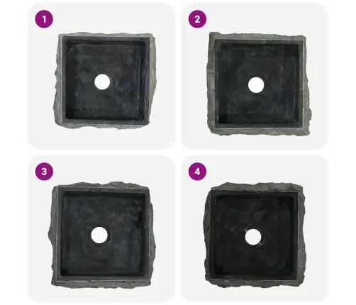 Valamu, Must, 30X30X13 cm Marmor