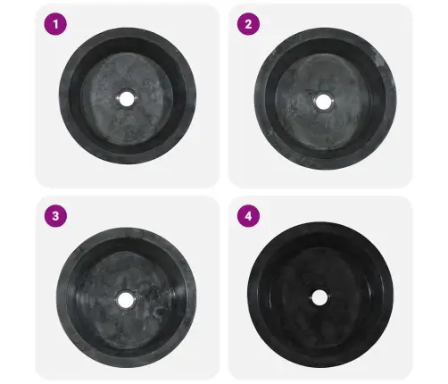 Valamu, Must, Ø40X15 cm Marmor