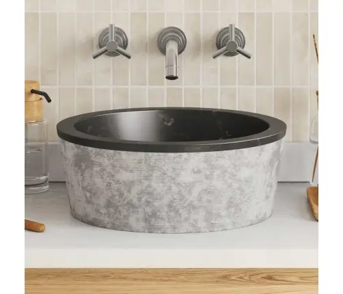 Valamu, Must, Ø40X15 cm Marmor