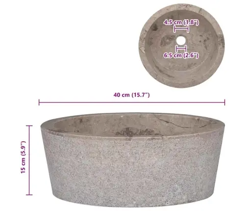 Valamu, Hall, Ø40 X 15 cm Marmor