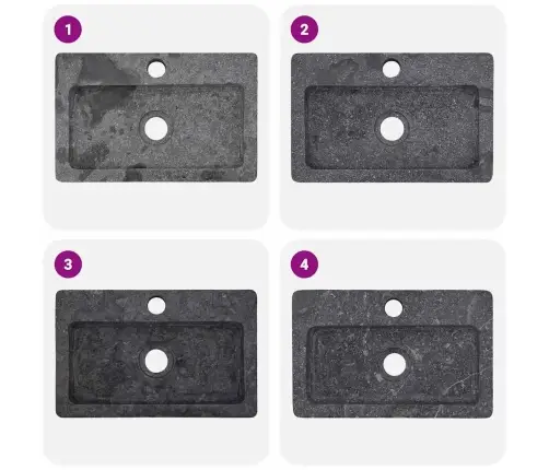 Sieninis Praustuvas, Pilkas, 38X24X6,5cm Marmuras