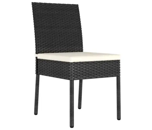 3-Osaline Aiamööbli Komplekt, Polürotang, Must