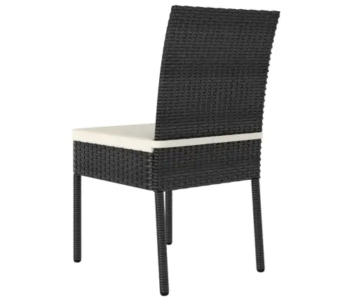 3-Osaline Aiamööbli Komplekt, Polürotang, Must