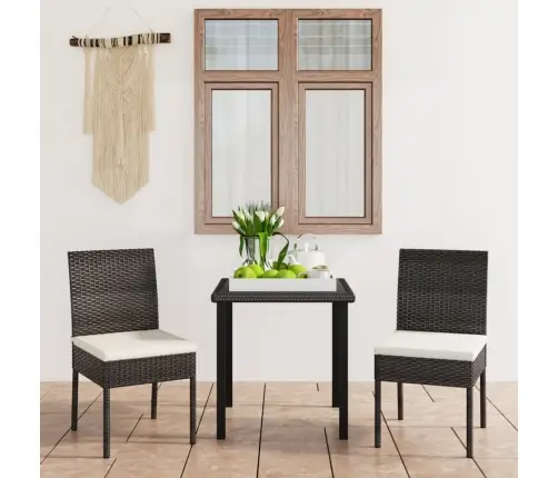 3-Osaline Aiamööbli Komplekt, Polürotang, Must