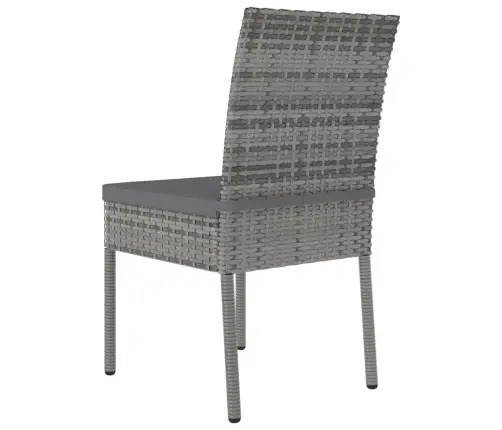 Sodo Valgomojo Baldų Komplektas, 3 Dalių, Pilkas, Poliratanas