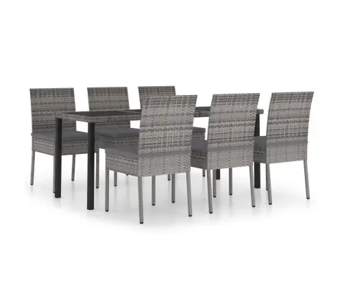 7-Osaline Aiamööbli Komplekt Polürotang, Hall