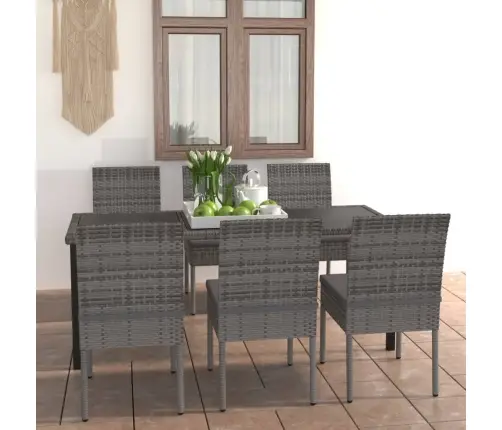 7-Osaline Aiamööbli Komplekt Polürotang, Hall