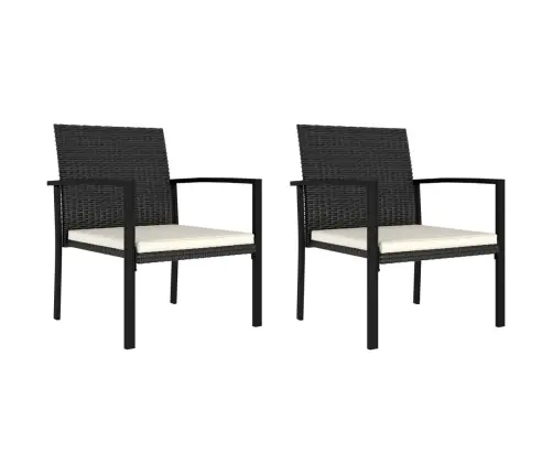 3-Daļīgs Dārza Mēbeļu Komplekts, Pe Rotangpalma, Melns Vidaxl